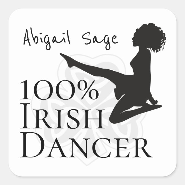 Sticker Carré Danse Soft Shoe 100% Irlandaise personnalisée (Devant)
