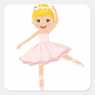 Sticker Carré Danseur de ballerine blond