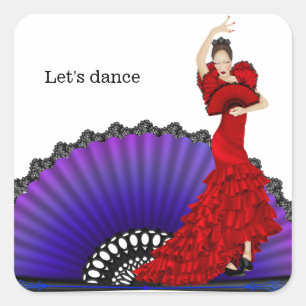 Sticker Carré Danseur flamenco