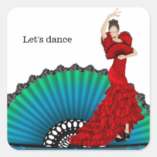 Sticker Carré Danseur flamenco