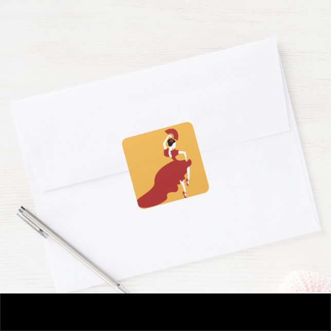 Sticker Carré Danseur flamenco (Enveloppe)