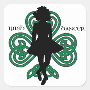 Sticker Carré Danseur irlandais Hardshoe/Forest Green Heart Sham