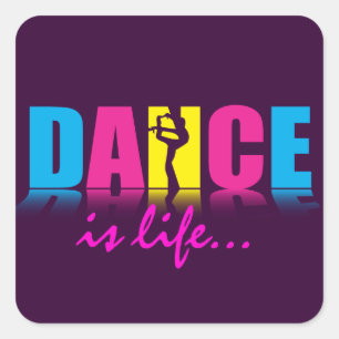 Sticker Carré Danseur personnalisé de danse