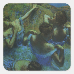 Sticker Carré Danseurs bleus par Edgar Degas, Impressionnisme Vi