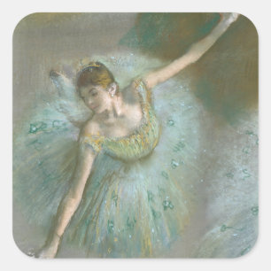 Sticker Carré Danseuse dans Green Edgar Degas