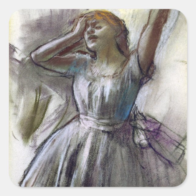 Sticker Carré Danseuse Stretch par Degas (Devant)