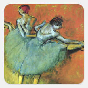 Sticker Carré Danseuses au bar par Edgar Degas, Ballet Vintage