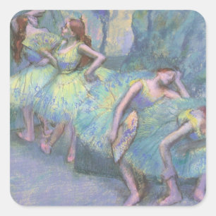 Sticker Carré Danseuses de ballet dans les coulisses d'Edgar Deg