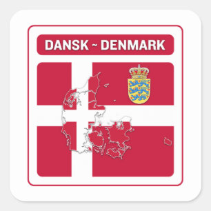 Sticker Carré Dansk Denmark Flag