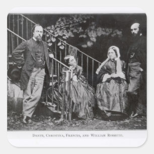 Sticker Carré Dante, Christina, Frances et William Rossetti