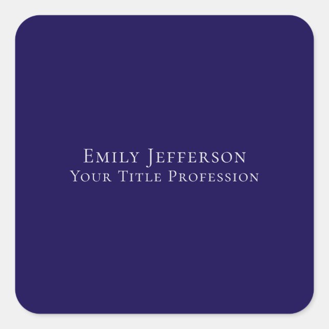 Sticker Carré Dark Blue Plain Elegant Professional Modern (Devant)