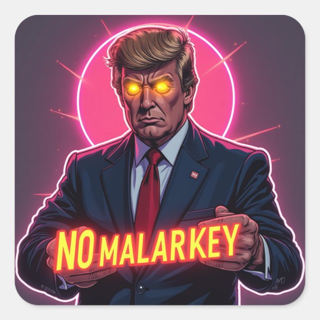 Sticker Carré Dark Brandon Rising : Plus d'Autocollant Malarkey (Devant)