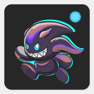 Sticker Carré Dark Chao - Running - Swimming Variant Custom Art