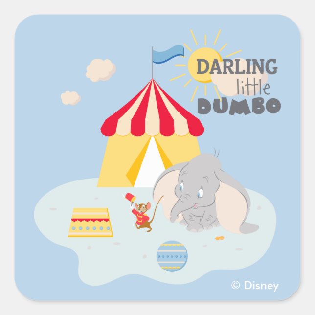 Sticker Carré Darling Little Dumbo et Timothy (Devant)