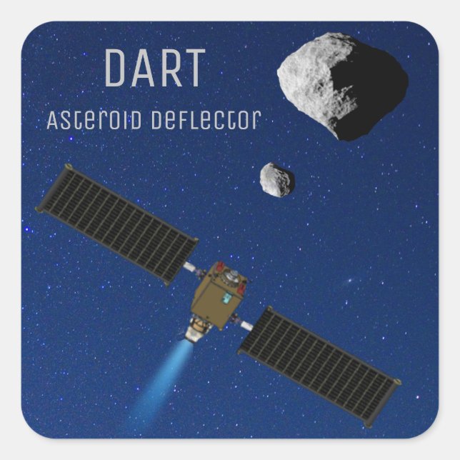 Sticker Carré DART Astéroïde Déflecteur Spacecraft (Devant)