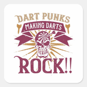 Sticker Carré Darts - Dart Punks Fabriquant Darts Rock!