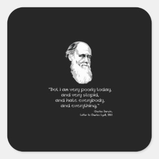 Sticker Carré Darwin : Je suis très mal aujourd'hui