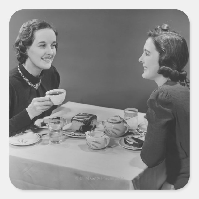 Sticker Carré Date de café (Devant)