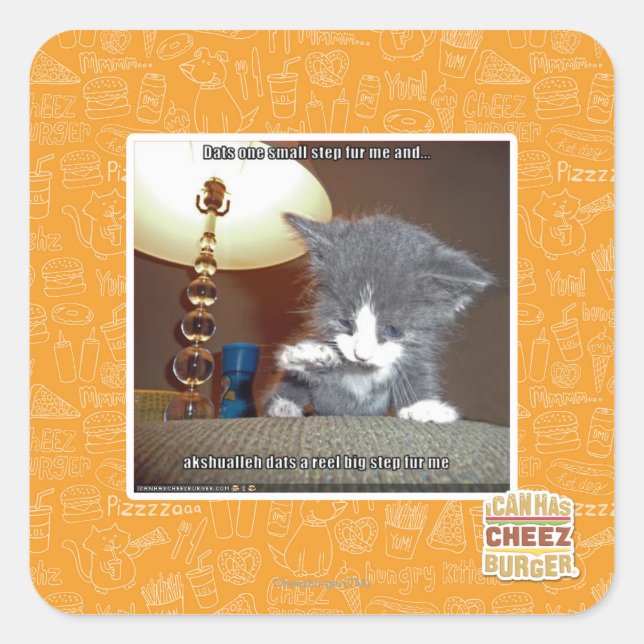 Sticker Carré Dats une petite étape me fourrure (Devant)