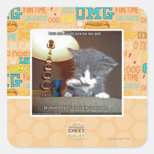 Sticker Carré Dats une petite étape me fourrure