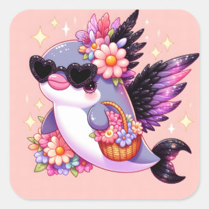 Sticker Carré Dauphin