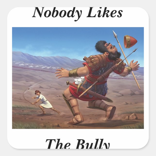 Sticker Carré David contre Goliath (Devant)