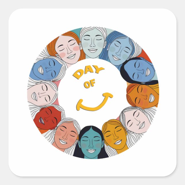 Sticker Carré Day of Happiness  (Devant)