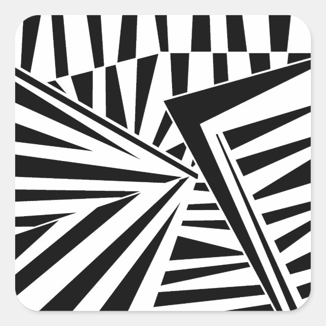 Sticker Carré dazzle camouflage(black) (Devant)