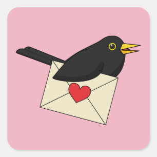 Sticker Carré De Blackbird avec amour