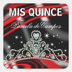 Sticker Carré De Blinged diadème de scintillement Quinceañera