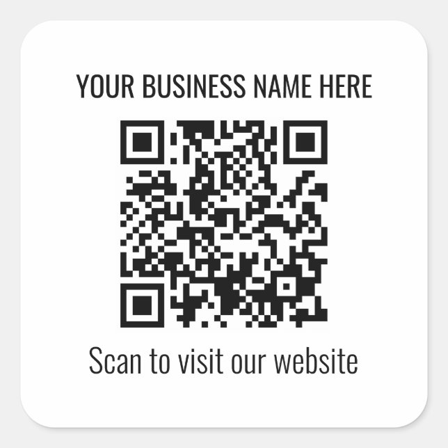 Sticker Carré de code QR simple et moderne (Devant)