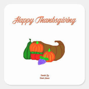 Sticker Carré de Cornucopia Thanksgiving