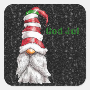 Sticker Carré de Dieu Jul Red Gnome