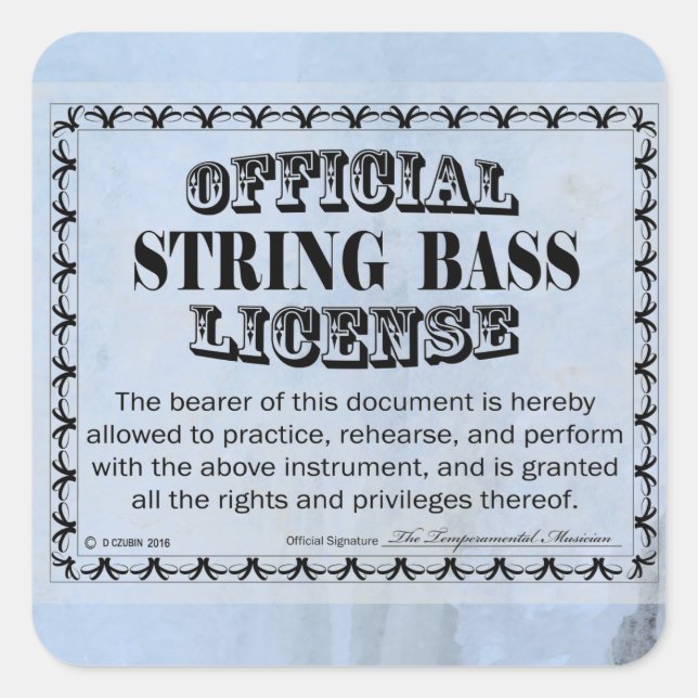 Sticker Carré de licence de basse de chaîne (Devant)