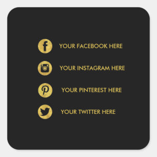 Sticker Carré de médias sociaux géométrique