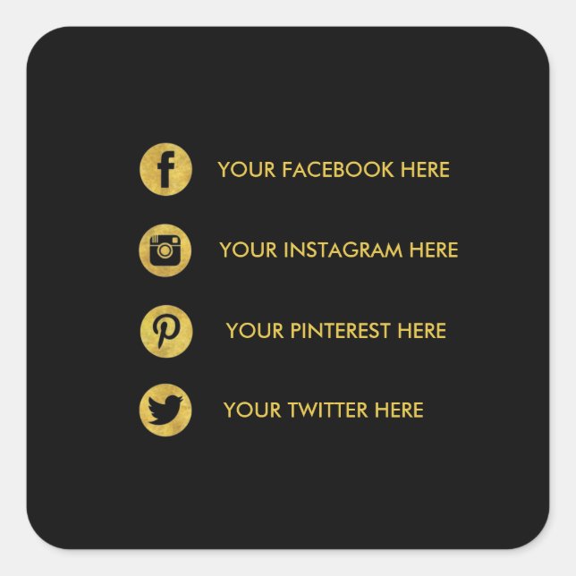 Sticker Carré de médias sociaux géométrique (Devant)