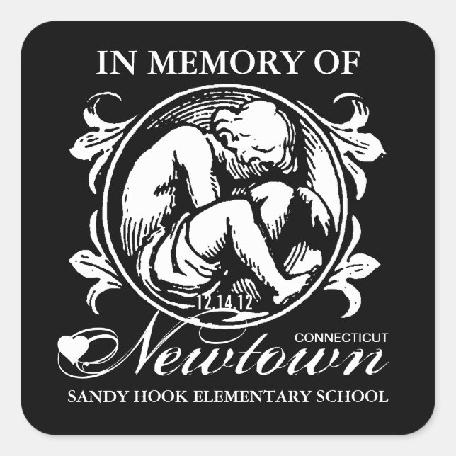 Sticker Carré de mémoire Sandy Hook Newtown (Devant)