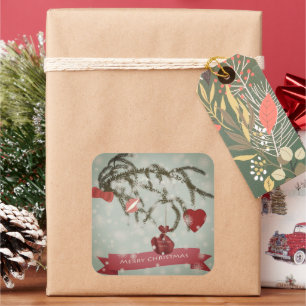 Sticker Carré de Noël