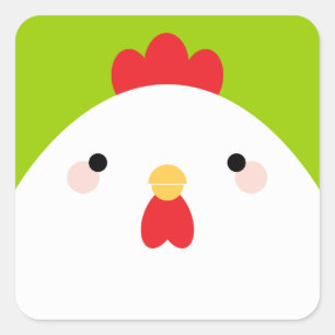 Sticker Carré de poulet blanc
