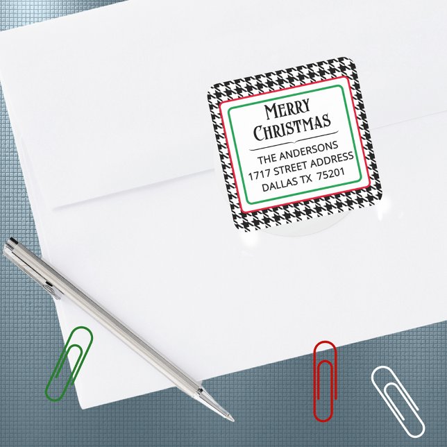 Sticker Carré de retour d'adresse Joyeux Noël 1,5" (Créateur téléchargé)