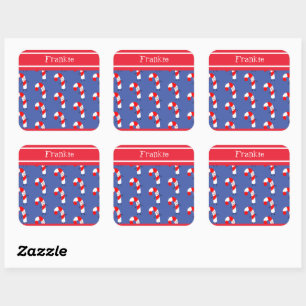 Sticker Carré de Sucre de canne de Noël personna