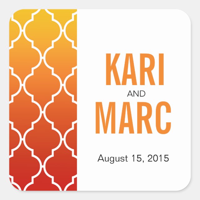 Sticker Carré Décal de préférence géométrique Ombre Quatrefoil | (Devant)