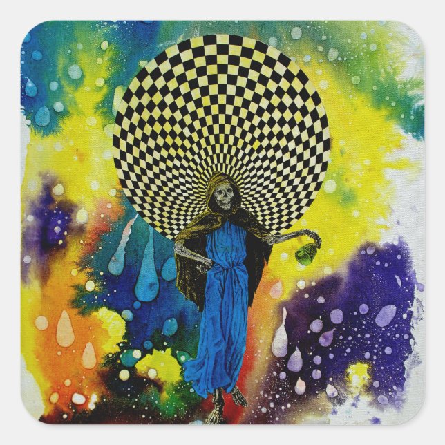 Sticker Carré Décès par Michael Moffa (Devant)