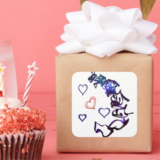 Sticker Carré Déchaîner mon ticker cardiaque (Fête)