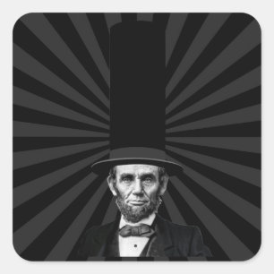 Sticker Carré Déclaration de mode présidentielle Abraham Lincoln