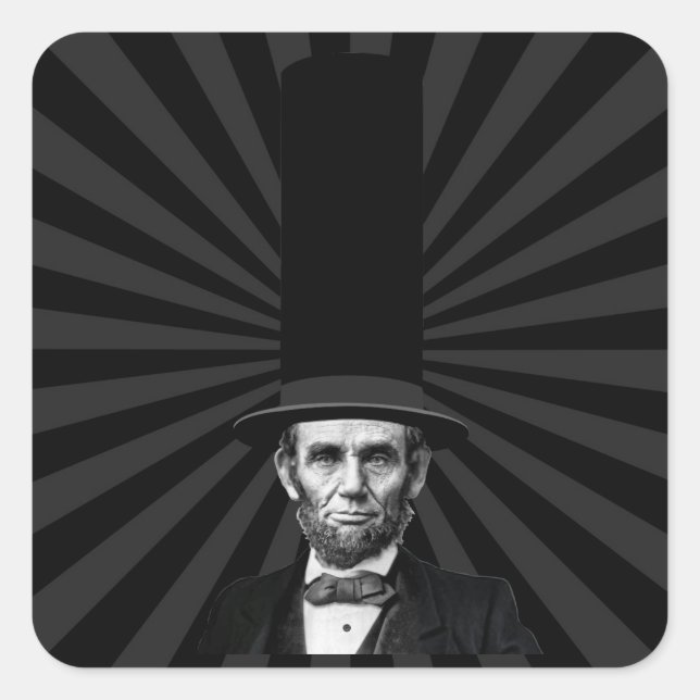 Sticker Carré Déclaration de mode présidentielle Abraham Lincoln (Devant)