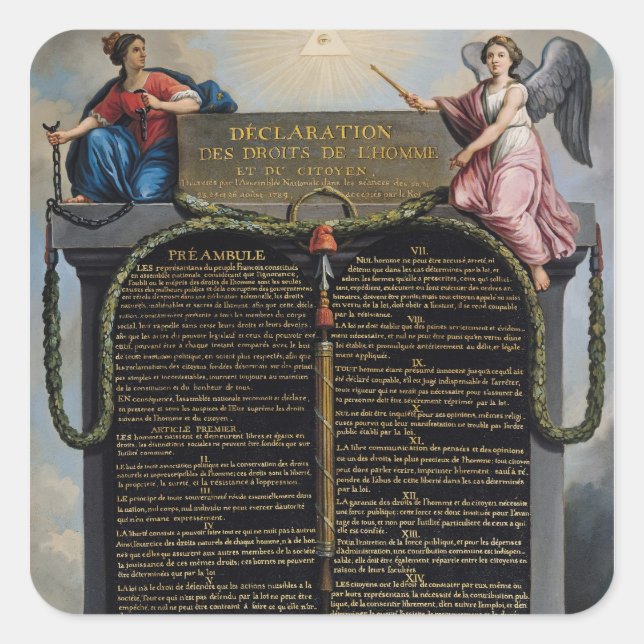 Sticker Carré Déclaration des droits de l'homme et du citoyen (Devant)