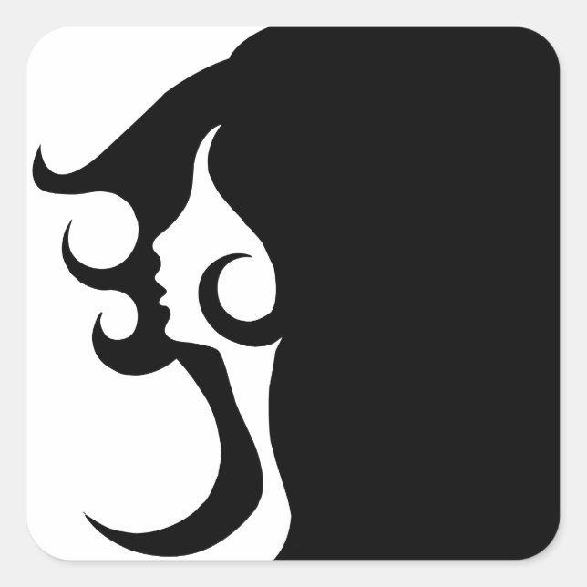 Sticker Carré Deco mod woman (Devant)