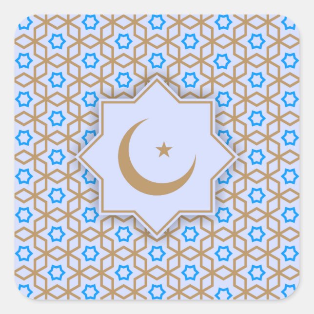 Sticker Carré décoration religieuse islamique géométrique motif  (Devant)
