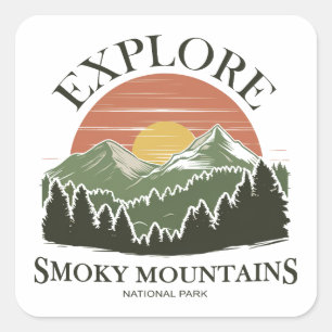 Sticker Carré Découvrez le parc national des Great Smoky Mountai